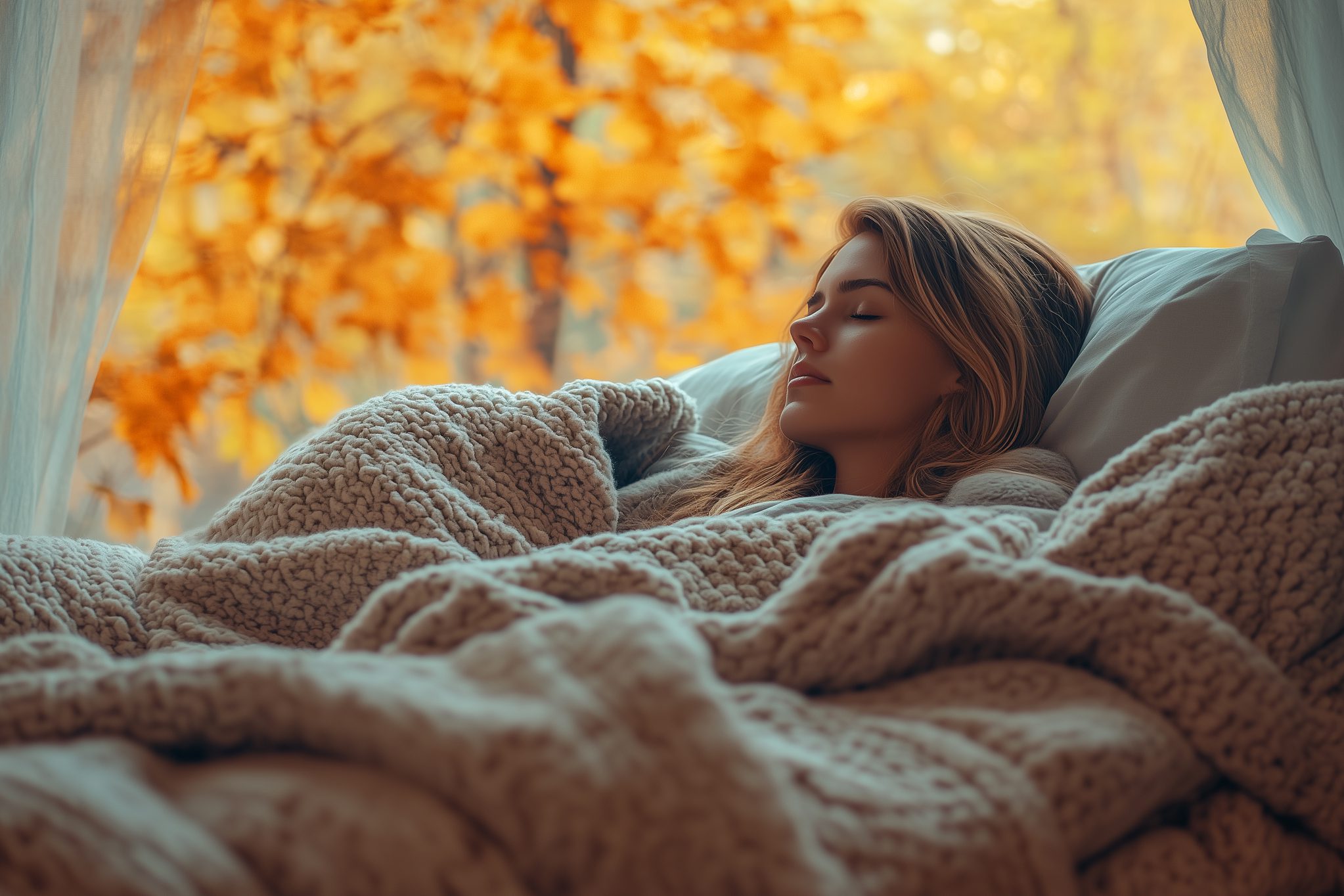WEB-870 – Cozy Autumn Sleep Essentials Blankets Pajamas and Bedding for Better Rest